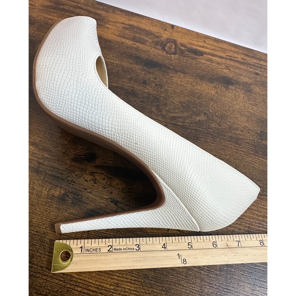 Jessica Simpson Parisah Cream Faux Snakeskin Textured Platform Pumps Heels 11 M - Picture 16 of 16